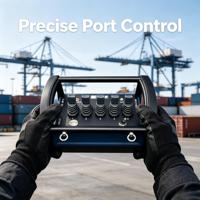 Control Remoto Hidráulico Proporcional, Joystick Inalámbrico de Construcción Metálica Fija, Compatible con 1000m para Maquinaria Portuaria y Contenedores