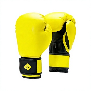 Guantes de boxeo de cuero para hombre con logotipo personalizado con absorción de humedad y cierre de velcro para uso en entrenamiento - Product Image 2