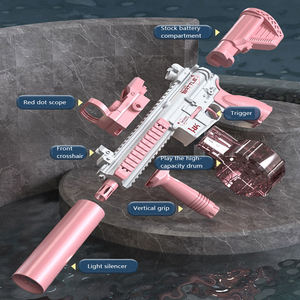 Estate all'aperto M416 completamente automatico elettrico tiro pistola ad acqua giocattolo Blaster illuminazione di simulazione fiamma con materiale plastico - Product Image 5