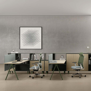 ICON Ensemble de meubles de <span class=keywords><strong>bureau</strong></span> pour travail de <span class=keywords><strong>bureau</strong></span> de luxe personnalisé poste de travail du personnel table d'ordinateur <span class=keywords><strong>bureau</strong></span> de travail avec armoire en bois - Product Image 1