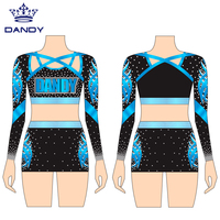 Uniformes de cheerleading personnalisés, nouveau design, sexy, noir et or, style Dandy