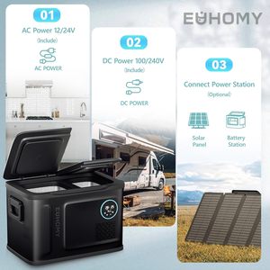 Refrigerador de Coche de Doble Zona EUHOMY de 37 Qt, 12 V, 24 V CC, 110-240 V CA, Control por Aplicación, Congelador Portátil Compacto, Negro - Product Image 6