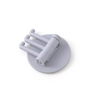 Three Branch Swivel <b>Hook</b> Adhesive Wall Mounted Punch Free For Bathroom <b>Kitchen</b> Dormitory Storage <b>Hooks</b> Round Shape - Product Image 4