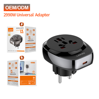 Adaptateur de voyage universel LDNIO Z10 pour usage mondial, chargeur USB C 20W PD, adaptateur secteur multi-tension 2990W
