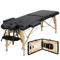 Nouveau lit de massage en bois pour spa, lit de massage pliable de haute qualité et portable, cadre de lit réglable avec fonction massage