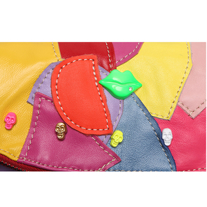 Newest Fashion Skull Messenger <strong>Bags</strong> <strong>Patchwork</strong> Genuine Leather Retro Chain Luxury Shoulder <strong>Bags</strong> Womens Crossbody <strong>Bag</strong> - Product Image 5