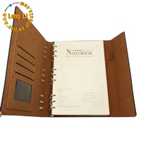 Organiseur portable A4 classique en cuir PU avec anneaux métalliques magnétiques, disponible en couleurs promotionnelles, carnet de notes/agenda