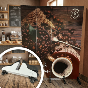 ฉากกั้นห้องผ้าพับได้ลายพิมพ์สไตล์เรสติก 3 แผง - Product Image 2