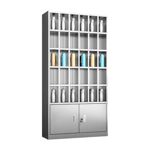 Estante para vasos de agua de acero inoxidable, 5 pisos, tipo rectangular, soporte de almacenamiento para oficina, fábrica, sala de descanso - Product Image 3