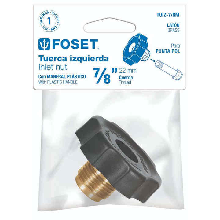 Foset TUIZ-7/8M Garden Water Connectors Left Nut 7/8' with Plastic Handle