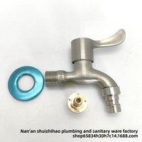 Robinet de machine à laver en alliage de zinc avec noyau de valve en céramique, fil magnétique, ouverture rapide 1/2, 4 points, pour mur de balcon