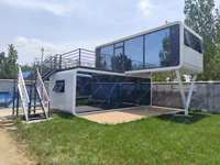 Modèle d'usine de maison conteneur préfabriquée à emballage plat, certifiée CE, respirante, au design moderne, pour bureau, salle de sport, gîte mobile/villa