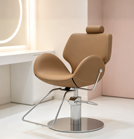 Chaise de barbier hydraulique élégante et légère haut de gamme pour une utilisation professionnelle en salon de coiffure et en institut de beauté