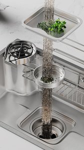 Japanese Style Large Single Bowl 304 Stainless Steel 3D Rice Grain Kitchen Sink Dish Washing Basin Vegetable Washing Sink - Product Image 5