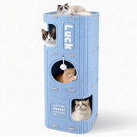 Maison pour chat en feutre quatre saisons, multi-niveaux, avec griffoir intégré et lit cachette pour chats d'intérieur