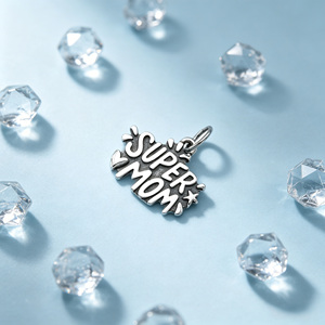 Abalorios Colgantes de Plata 925 con Diseño de Cruz de Madrina y 'El Amor No Conoce Distancia', y 'Super Mamá', para Pulseras DIY, Regalos de Joyería Temática Familiar y para Mamá - Product Image 6