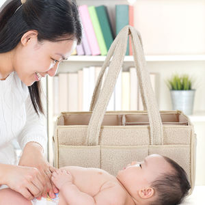 Sac fourre-tout en velours Teddy de grande taille, personnalisé en gros, à bon prix, résistant à l'eau, pour la crèche, organisateur de couches pour bébé, bac de rangement - Product Image 4
