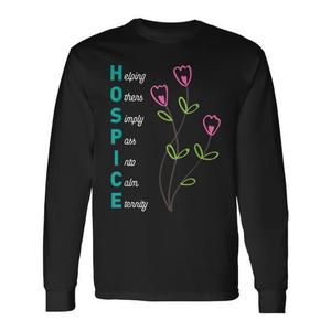 Camiseta de Manga Larga con la Frase 'Hospice Helping Others' Simple Into Calm Eternity para Uso Promocional - Product Image 1