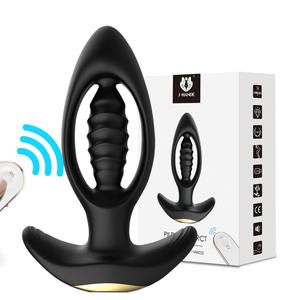 Uzaktan kumanda Metal Anal Plug seks oyuncakları titreşim ejderha matkap geri mahkeme stimülasyonu ile Hollow Anal boncuk tasarım - Product Image 5