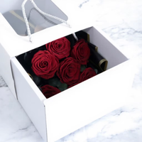 Bouquet de roses éternelles Forever directement de l'usine avec boîte cadeau, cadeau pour la Saint-Valentin, fête des mères, roses conservées, bouquet de fleurs séchées