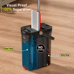 HoMettler Balai serpillère transparent <span class=keywords><strong>le</strong></span> plus vendu avec manche magique, écologique, à taux d'absorption élevé, tampons réutilisables <span class=keywords><strong>pour</strong></span> sols secs/humides à la maison - Product Image 2