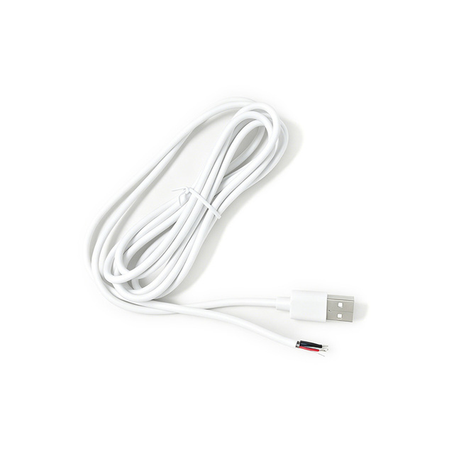 2M White TPE USB 2.0 a Male to Open Tinned Wire Cable OD3.5 4 Core With Shield Medical Grade 1A Current Power Wiring Harness