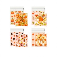 Sacs autocollants transparents en OPP imprimés pour Noël, pochettes auto-adhésives en plastique transparent pour fêtes, cadeaux, friandises, biscuits et bonbons