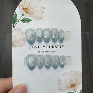 Venta al por Mayor 10 Piezas <span class=keywords><strong>de</strong></span> <span class=keywords><strong>Uñas</strong></span> Acrílicas <span class=keywords><strong>de</strong></span> Lujo <span class=keywords><strong>de</strong></span> Alta Calidad Pintadas a Mano en 3D Tipo Almendra y Stiletto con Pegamento en Gel Adhesivas Hermosas <span class=keywords><strong>Uñas</strong></span> Hechas a Mano - Product Image 2