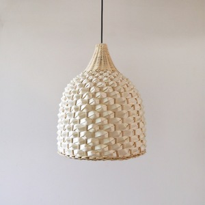 Rattan Woven Pendant <b>Light</b> 300x400mm Natural Color LED Single Head Chandelier For Living Room <b>Dining</b> Bar Counter - Product Image 5