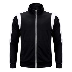 SHAFIQ SPORTS Survêtement unisexe noir sportif à capuche avec cordon de serrage, séchage rapide, design uni, coupe régulière, pour l'automne, épais - Product Image 1