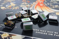 Jeu de Mahjong Américain Gravé 4 Couches, 160 Tuiles, Motif Léopard, Matériau Mélamine de Luxe pour Divertissement de Poker Haut de Gamme