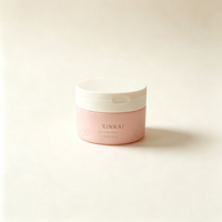 Pot en PP XINKAI 100g 150g, Contenant cosmétique à couvercle rabattable avec cuillère, Pot vide pour masque facial et beurre corporel