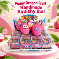 Balle anti-stress artisanale en forme de pitaya avec remplissage granulaire et son couineur, jouet sensoriel pour la vente en gros
