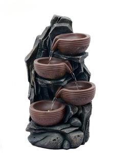 <span class=keywords><strong>Fontaine</strong></span> d'eau en résine Rock&Bowl avec lumière LED, cascade à 4 niveaux, <span class=keywords><strong>fontaine</strong></span> d'intérieur et d'extérieur <span class=keywords><strong>pour</strong></span> patio, <span class=keywords><strong>jardin</strong></span>, décoration <span class=keywords><strong>zen</strong></span> - Product Image 1