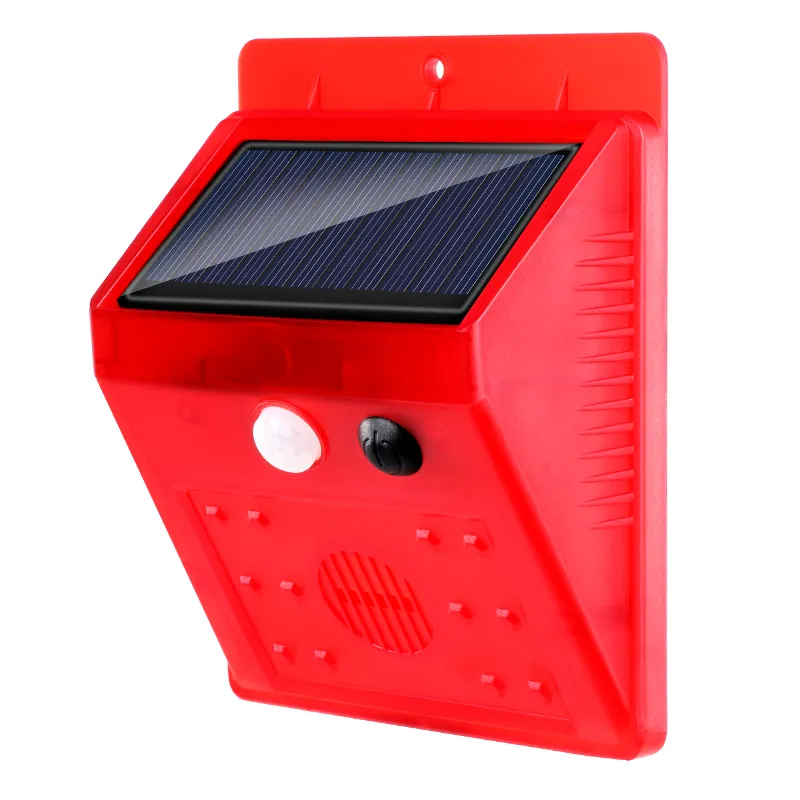 Solar Strobe Light with Remote Controller Motion Detector Outdoor Solar Alarm 129db Sound Security Siren Light IP65 Waterproof