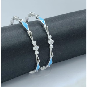 กำไลเงินแท้ 925 สำหรับผู้หญิงและเด็กผู้หญิง งานฝีมือประณีต ประดับด้วยเมนาคารีสีน้ำเงิน เหมาะสำหรับสวมใส่ในงานเทศกาลและโอกาสพิเศษ - Product Image 1