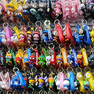 Móc khóa PVC hoạt hình 3D tùy chỉnh cá nhân, móc khóa xe hơi bằng cao su, mặt dây chuyền ba lô, móc khóa khuyến mãi - Product Image 1