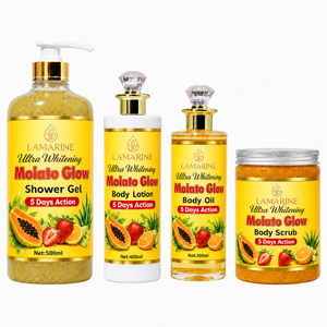 OEM Molato Glow Whitening Gezichtsverzorgingsset Douchegel Lotion Olie Scrub Donkere Vlekken Verzorging Afrikaanse Huid Luxe Koreaanse <span class=keywords><strong>Niacinamide</strong></span> - Product Image 6