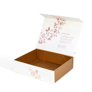 Custom Luxury Fancy Magnetic Lidded Rigid Cardboard Gift Folding Paper Packaging Box For Clothing cosmetic
