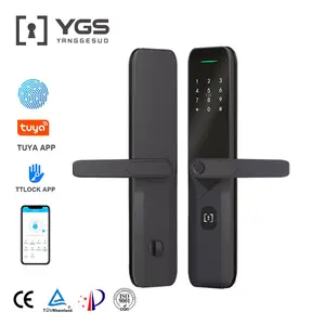 YGS pabrikan desain baru kunci cerdas sidik jari pegangan Digital kunci pintu TTlock Tuya App kunci pintu pintar