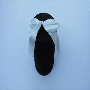 Simple Elegant Black Fabric White Ribbon Round Cardboard Tube Packing Box