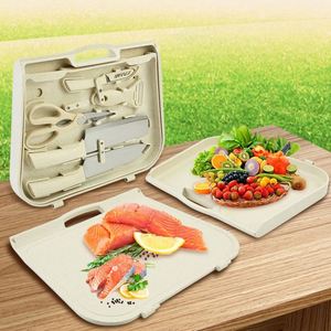 Juego de Tablas de Cortar de Plástico de Alta Calidad, 6 Piezas, Tabla de Cortar de Cocina de Plástico PP al por Mayor con Juego de Cuchillos - Product Image 1