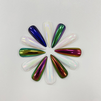 Ensemble de poudre à ongles en chrome liquide, pigment caméléon miroir