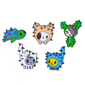 شارة معدنية كرتونية إبداعية من Tokidoki لطيفة لعائلة الصبار سهلة المطابقة دبوس زخرفي 5 من القصدير النقش - Product Image 5