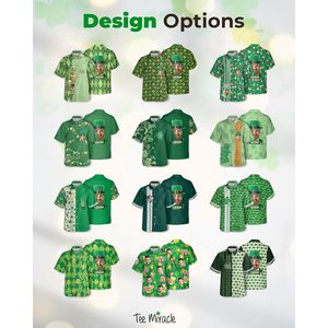 เสื้อเชิ้ตแขนสั้นผู้ชายลายไอริชสำหรับวันเซนต์แพทริกแบบสั่งทำพิเศษ พร้อมชื่อและหมายเลขส่วนตัว - Product Image 3