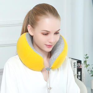 Oreiller de voyage en mousse à mémoire de forme en forme de U pour le soutien du cou, rouge, gris, polyester, usage adulte - Product Image 4