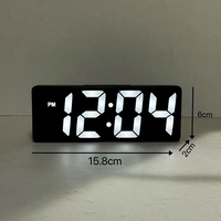Réveil numérique intelligent à LED avec commande vocale, horloge de bureau moderne, horloge de table, cadeau pour la chambre à coucher, le salon, la décoration de la maison