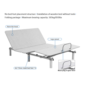 Lit électrique réglable avec inclinaison de la tête, taille Twin XL, couleurs personnalisées, avec massage de la tête et des pieds, vente chaude - Product Image 2