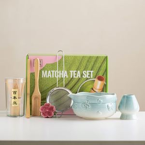 Juego de Té Matcha de Cerámica con Lazo de Mariposa y Logotipo Personalizado, Kit de Caja de Regalo para Ceremonia Japonesa de Matcha con Batidor de Bambú - Product Image 3