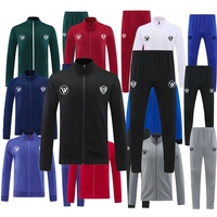 Chaqueta de Fútbol para Hombre, Nueva Temporada, Transpirable, de Secado Rápido, 100% Poliéster, Cierre de Cremallera, Mangas Largas, Bolsillos con Todos los Logos, Venta al Por Mayor